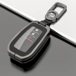 RYE Toyota Key Fob Cover - TPU+Zinc Alloy Case for 2019-2025 Land Cruiser, 2021-2025 Venza, Grand Highlander, Hilux, Fortuner, 2022-2025 Tundra, Tacoma Remote (Black)