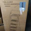 HBTower Step Ladder, Folding Step Stool with Wide Anti-Slip Pedal, Sturdy Steel Ladder, Convenient Handrail, Lightweight, Portable Steel Step Stool