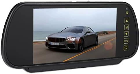 Wendry LCD Car Display,Av1 Video Interface,AV2 Video Interface,Wide Voltage Setting,Short-Circuit for 7inch Car Rearview Mirror LCD Auto Dimming Monitor Rear View Camera with