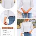 PRETTYGARDEN Womens Puff 3/4 Sleeve Tops 2025 Trendy Spring Summer Mock Neck Texture Knit T Shirts Work Casual Dressy Blouses (Small)