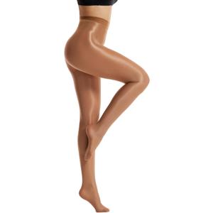 Frola Shaping Tights for Women 70D Shimmery Pantyhose for Dance Ballet Glitter Socks (XXXL)
