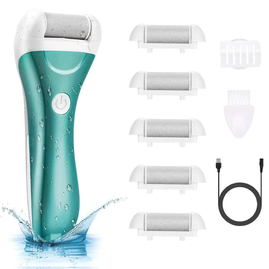 Callus Remover for Feet, Nicebirdie Electric Foot File Callus Removers Rechargeable Waterproof Pedicure Tools Foot Scrubber Shaver Feet Care Tool for Cracked Heels Dead Skin Green