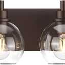 IZORRO Bathroom Light Fixtures, 4 Light Oil Rubbed Bronze Vanity Light, Modern Wall Sconces with Globe Clear Glass Shade, Vanity Lighting Fixtures Over Mirror,E26 Bulb Socket