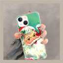 Retro Vintage Christmas Santa Claus Case for iPhone 15, Cute Cartoon Kawaii Winter Christmas Santa Cover for Girls Boys Women Men, Unique Trendy TPU Bumper Cover Case for iPhone 15