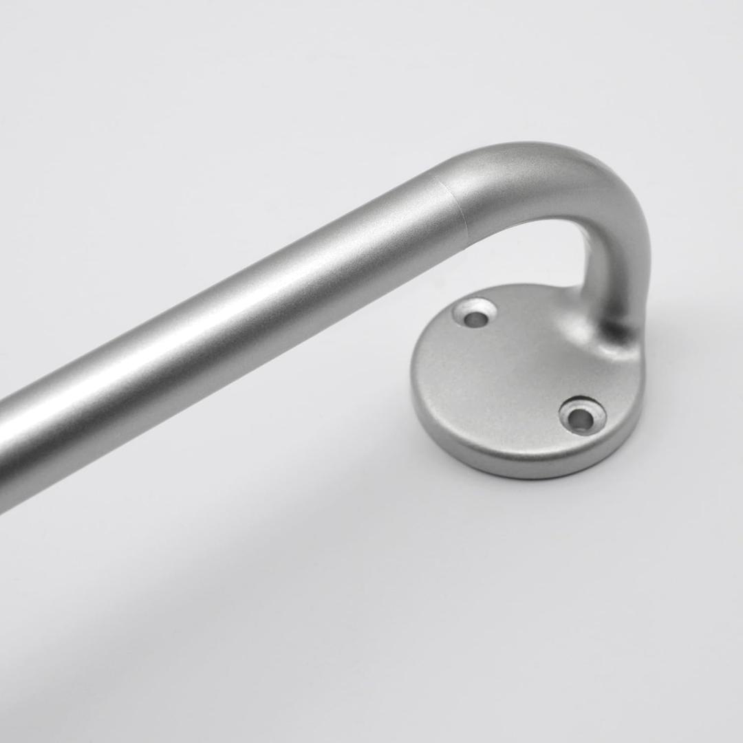 Blackout Curtain Rod 48-88, 3/4 Inch Curtain Rods for Windows Adjustable, Wrap Around Heavy Duty Telescoping Curtain Rods for Bedroom, Living Room, Silver