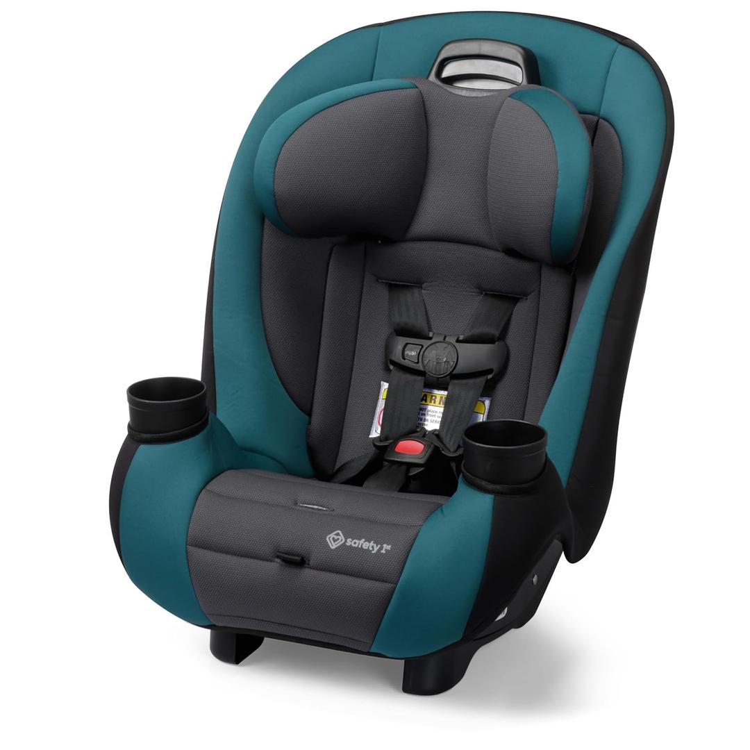Safety 1st Ellaris 3-in-1 Convertible Car Seat, Slim Fit Design, Rear & Forward-Facing, 5-Position Headrest, 3-Across Fit, Travel-Friendly with Machine-Washable Seat Pad, Peacock Blue, Manufacturing date: 11/19/2025