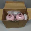 Olive Oil Dispenser Bottle for Kitchen, 16oz Glass Oil and Vinegar Dispenser Set with Wood Tray & 54 Labels - Coffee Syrup Dispenser - Pink Kitchen Decor and Accessories - Set of 2