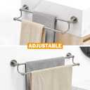 BESy Adjustable 16-26 Inches Double Bath Towel Bar for Bathroom SUS304 Stainless Steel Towel Holder, Hotel Style Wall Mount with Screws Hand Towel Bar Towel Rack Rod Hanger, Brushed Nickel Finish