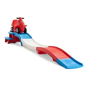 Step2 USA Edition Up & Down Roller Coaster Kids Ride On Toy, Push Car, Indoor/Outdoor Playset, Made of Durable Plastic, Max Weight 50 lbs., for Toddlers 2-5 Years Old, Red