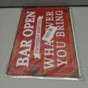 VSIIKO Bar Open and Cheers Funny Metal Tin Sign Home Bar Signs for Man Cave Coffee Small Vintage Wall Decor for Men 8x12 Inch2pcs