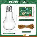 24 Pack Back to School Plastic Light Bulbs Jars with Card and String, First Day of School Gift 100 ml Light Bulb Candy Containers Clear Candy Jars Students Teachers Classroom Reward Gifts