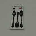 Matte Black Dinner Spoon, GoGeiLi Stainless Steel Satin Finish 7.8-inch Silverware Flatware Spoon Set, Service for 6, Dishwasher Safe