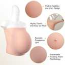 Silicone Pregnant Belly 6,9 Month Artificial Fake Pregnancy with Realistic Texture for Movie Props, Performance, Training and Faking Pregnancy (Nude, 9 months)
