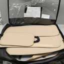 Coverado Car Seat Covers Beige, Backseat Cover for Dogs, Car Seat Protector for Back Seat, Car Seat Cushion Nappa Leather, 3-Pieces Waterproof Seat Covers Carseat Cover Universal Fit for Most Cars