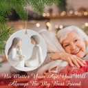 Thyle Christmas Bestie Friend Gifts for Women, Printed Ceramic Sister Christmas Ornament, Not a Carved Sculpture, Holiday Friendship Ceramic Gifts for Xmas Tree Decoration