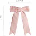 2 x Meseey 12 Pcs Pink Velvet Bows with Twist Tie 3.5 Inch Pre-Tied Vintage Christmas Velvet Ribbon Bows for Treat Bags Gift Wrapping Basket Wedding Baby Shower Brithday Party