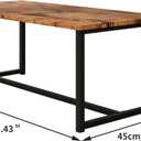 Coffee Table Rectangular Center Table for Living Room Open Space Side Table with Metal Frame, Easy Assembly, Black+ Rustic Brown Wood Coffee Table, 35.4 x 17.7 x 16.5 inches