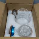 Heat - Resistant Glass Teapot Set with 6 Cups, Press - Type Removable Tea Infuser for Easy Brew & Separation, 800ML/27oz