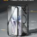 Miracase for iPhone 17 Case 6.3'', Full-Body Bumper Military Drop Protection Outdoor Phone case with Built-in Glass Screen &Camera Control,Easy Installation,No Gap,Compatible with MagSafe,Black