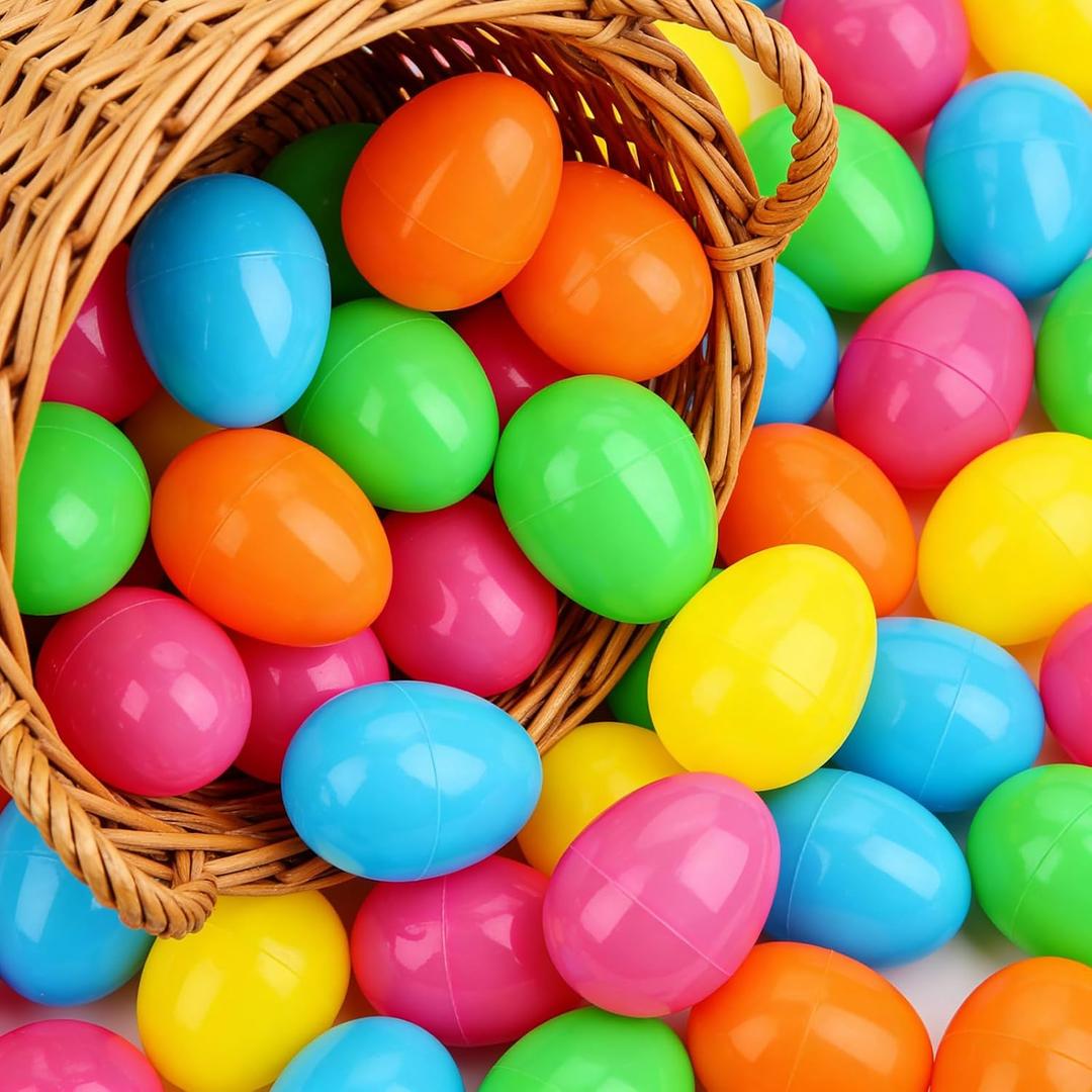 48 Pcs Easter Eggs, Premium Plastic Solid Color Egg Set, Vibrant Multicolor Easter Egg Mix, Spring Egg Collection for Egg Hunt and Party Activities