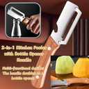 2 PCS Multi-Functional Kitchen Peeler, Vegetable Peeler, Wooden Kitchen Tool, Premium Wooden Handle - Stainless Steel Single Blade & Built-In Bottle Opener, Suitable for Peelable Vegetables & Fruits