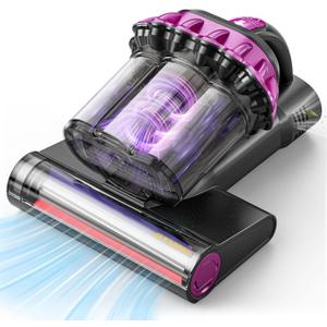 Mattress Vacuum Cleaner 550W 18KPa Bed Vacuum Cleaner with Smart Dust Sensor, UV-C Light, 149F Heat, HEPA Filter, Handheld for Bed Sofa Couch (Purple)