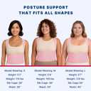 Fit Geno Back Brace and Adjustable Posture Corrector And Trainer for Women and Men, Back Straightener, Scoliosis and Hunchback Correction, Back Pain, Spine Support, Pink, Medium (Waist 34-41 Inch)