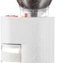 Bodum Bistro Electric Conical Burr Coffee Grinder, Preset Timer, 12 Grind Settings, White