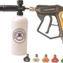 GDHXW Short Pressure Washer Gun with Quick Connection 5000PSI, Light Duty Foam Cannon Thick Foam Blaster, 5 Nozzle Tips,For Pressure Washer
