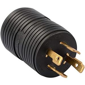 RVGUARD Generator Adapter Plug 4 Prong to 3 Prong, NEMA L14-30P to NEMA L5-30R Locking Adapter