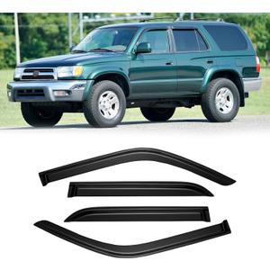 Window Visor for 1996-2002 Toyota 4runner, Out-Channel Rain Guards Shields Vent Deflector Shade Wind Dark Smoke 1997 1998 1999 2000 2001, Tape-On Outside-Mount, 4PCS