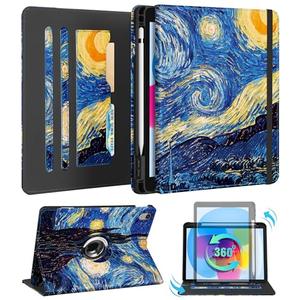 Kidcube for iPad 10th Generation Case 2022, for iPad (A16) Case 11th Generation 2025 - for Women Girls Kids Cute Rotating Stand Folio Cover with Pencil Holder & Card Slot Cool Design Teens Cases