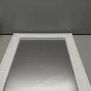 18"x24" Large Wall Mirror, White Woodgrained Frame with Silver Embossed Detail & Beveled Detail Mirror, Vertical & Horizontal Wall Hanging Mirror for Bathroom, Bedroom & Livingroom