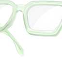 VISOONE Enhanced Version Rectangle Chic Preppy Look Blue Light Blocking Glasses for Women Men RIVER-LIGHTER (Mint Coctail Green)