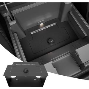 Center Console Safe Vault Compatible with 2023-2026 Chevy Silverado GMC Sierra 1500 Modified 2022 Model Console Safe Organizer Lock Box Replacement for 2022-2026 Chevy Silverado Accessories