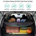 Powerty Cargo Cover for 2015-2018 2019 Subaru Outback Accessories Trunk Cover Retractable Trunk Shielding Shade Cargo Luggage Cover No Gap (Only for Power Liftgate)