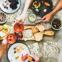 6 x Frienda 12 Pcs Wildflower Cocktail Coaster 6'' x 6" Spring Floral Reusable Fabric Coaster Washable Square Dinner Towel for Drink Coffee Bridal Shower Bachelorette Party Decoration