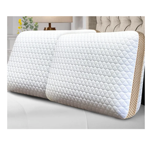 Memory Foam Pillows Standard Size Set of 2, Medium Firm Pillow for Sleeping, Orthopedic Bed Pillow for Side, Back Sleepers, Ventilated Gel Foam Pillow with Washable Cover, 23.6" x 15.7"x 5.1"