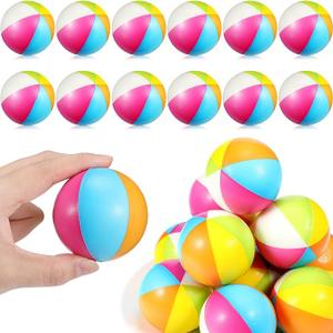 Jerify 24 Pcs Mini Beach Stress Balls 2.5 Inch Foam PU Relief Stress Ball Mini Rainbow Blow up Beach Balls Toys for Girls Boys Birthday Beach Hawaiian Party Favors Summer Pool Games(Rainbow Color)
