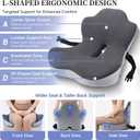 Car Seat Cushion, Truck Driver Seat Cushion L-Shaped Lumbar Support Pillow, Memory Foam Seat Cushion Ergonomic Back Support, Comfort & Support for Long Sitting, Alleviate Back Pain