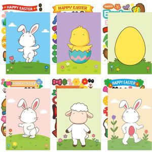 Fancy Land 18 Pack Easter Crafts for Kids Card Making Kit DIY Make Your Own Easter Cards with Envelopes Classroom School Activities Party Favors