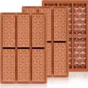 2 x 3 Pcs Chocolate Bar Mold Deep Dubai Break Apart Candy Molds Thick Stuffed Silicone Molds for Filling Knafeh Pistachio Chocolate Bar and Wax Melts Large (Pyramid Shape)