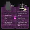 GLO Health Foods Cold-Processed Whey Protein - Vanilla Flavor - 24g Protein per Serving - Whey with Digestive Enzymes & BCAAs - Supports Muscle Growth, Strength & Recovery - 2 LB (28 Servings) 04/2028