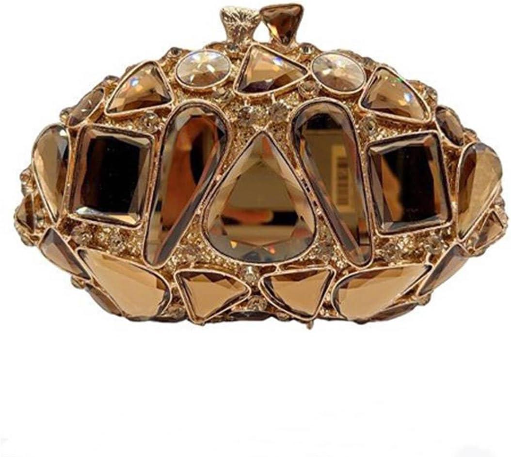 Stones Clutch Women Luxury Crystal Evening Bag Rhinestone Evening Bag for Party and Wedding Unique Evening Bags (Gold)