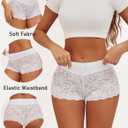 Lace Boyshort Sexy Underwear Womens Panties Cheeky Plus Size Lingerie Stretch Cotton Waistband S-3XL 5 Pack (XX-Large)
