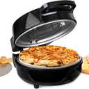 Homecraft Stone Baked Pizza Oven – 12in Woodfired Style Indoor Electric Countertop Pizza Maker – Ceramic Stone & Stainless Steel Peel – Variable Temp Control to 750°F – Homemade Pizza in Minutes-Black