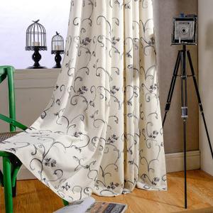 VOGOL 2 Panels Ultra Sleep Vines Embroidered Curtains 84 inches Long, Window Curtain Panels for Living Room & Bedroom, 52 x 84 Inch, Grey