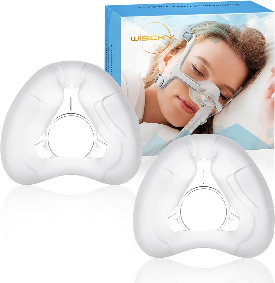 2 Packs Replacement Nasal Cushion for AirFit N20 Mask, Reliable Seal & Perfect Fit for Nasal Mask Cushion - Accessories Replacement Supplies(Medium) (Transparent)