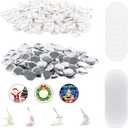 500 Sets 32mm/1.25 Inch Button Making Supplies - Round Badge Parts for Button Maker Machine Including Plastic Pin Back Cover, Metal Covers, Blank Paper and Clear Plastic Film
