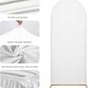 7.2FT Wedding Arch Cover Stretchy Spandex Fabric Backdrop for Arch Stand Ideal for Wedding Ceremony, Birthday Party, Baby Shower & Photo Booth Decoration (White)